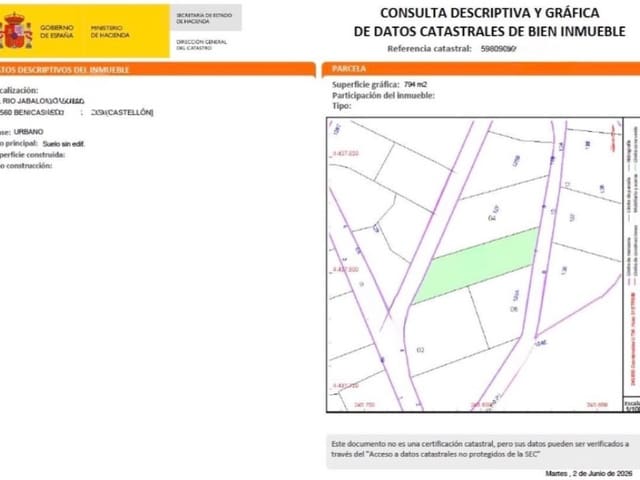 Building Plot for sale in Benicàssim - € 250,000 (Ref: 9982905)