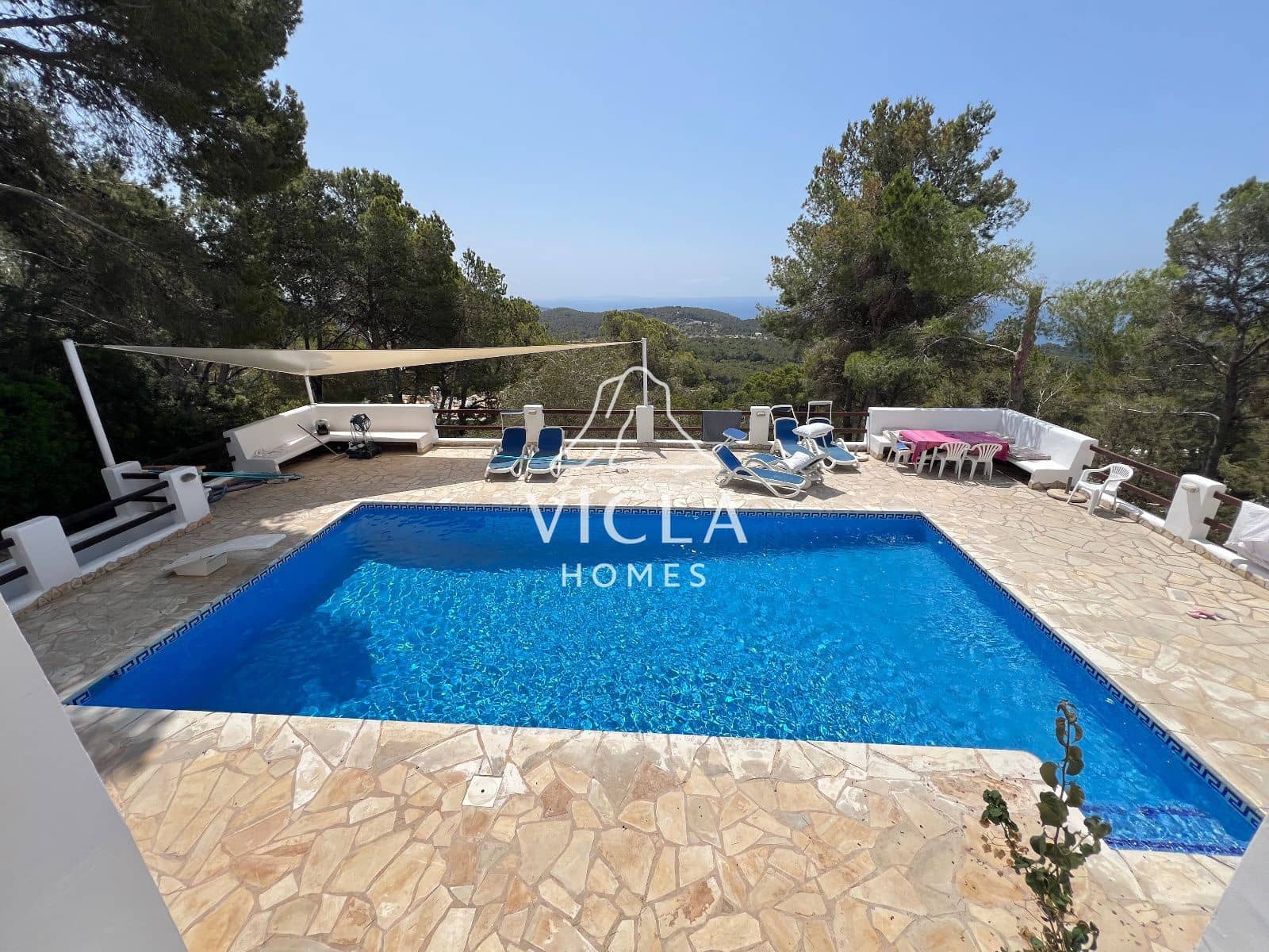 2 sovrum Villa att hyra i Es Cubells med pool garage - 4 500 € (Ref: 10102983)