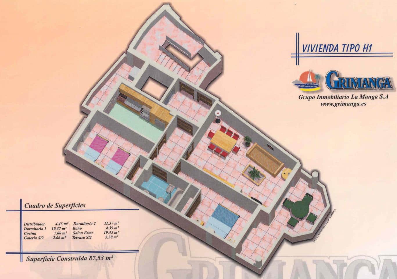 2 soverom Leilighet til salgs i La Manga del Mar Menor med svømmebasseng garasje - € 189 000 (Ref: 10011784)