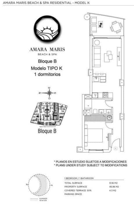 1 soverom Leilighet til salgs i La Manga del Mar Menor med svømmebasseng - € 286 000 (Ref: 10011800)