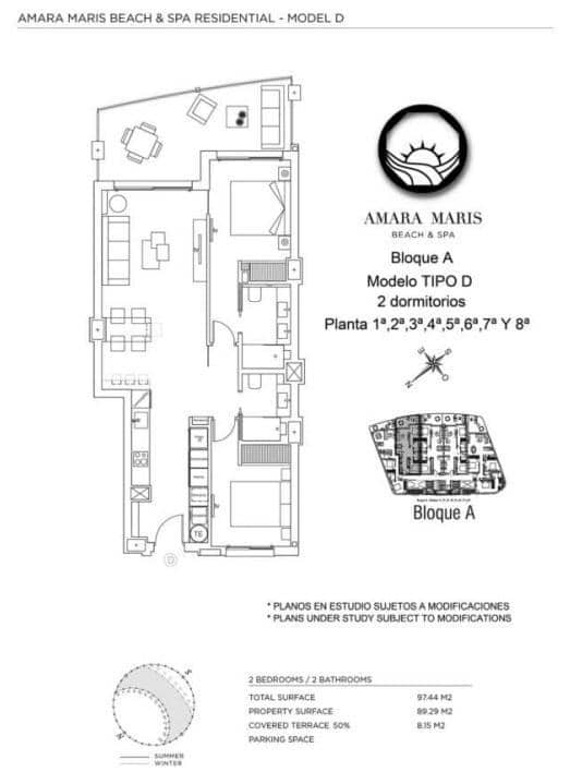 2 soverom Leilighet til salgs i La Manga del Mar Menor med svømmebasseng - € 460 000 (Ref: 10011801)