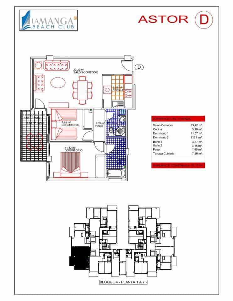 2 quarto Apartamento para venda em La Manga del Mar Menor com piscina garagem - 269 000 € (Ref: 10131274)