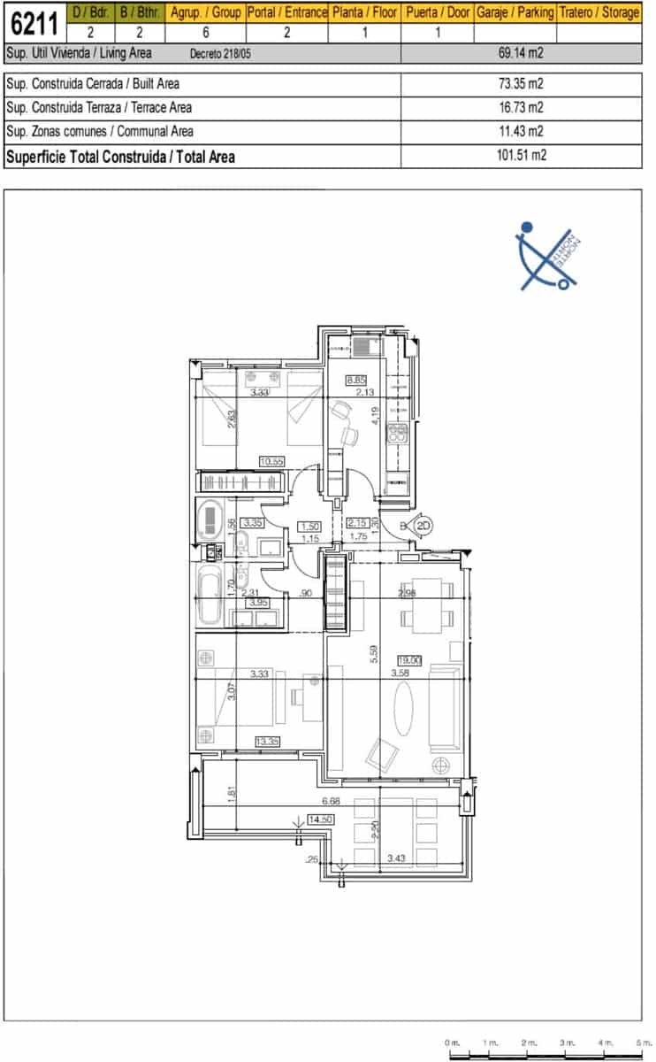 2 Zimmer Wohnung zu verkaufen in El Penoncillo mit Pool Garage - 399.000 € (Ref: 10021399)