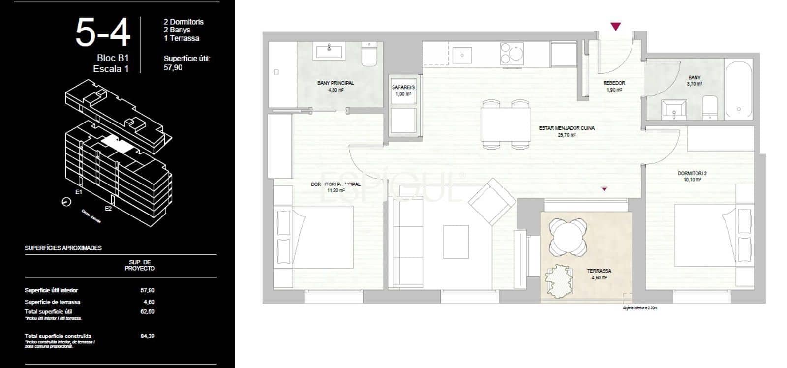 2 bedroom Flat for sale in Barcelona city with pool - € 510,000 (Ref: 10016442)