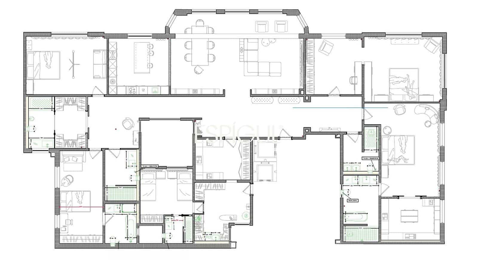 5 sypialnia Mieszkanie na sprzedaż w Miasto Barcelona - 4 400 000 € (Ref: 10016457)