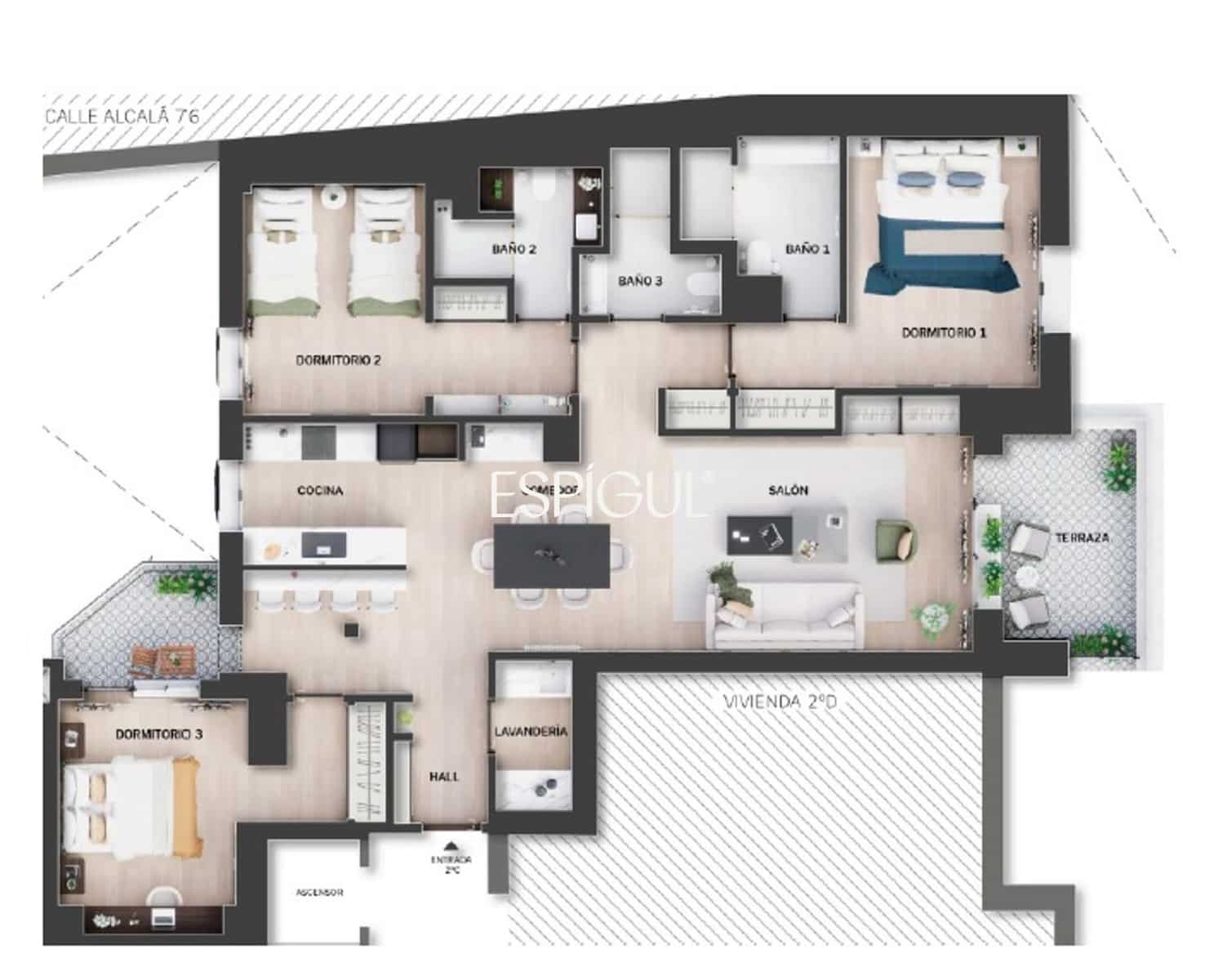 3 bedroom Flat for sale in Madrid city with garage - € 2,139,000 (Ref: 10016219)