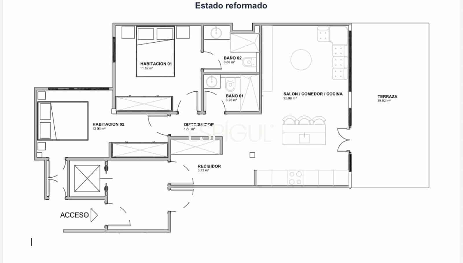 2 chambre Penthouse à vendre à Madrid ville - 950 000 € (Ref: 10016229)
