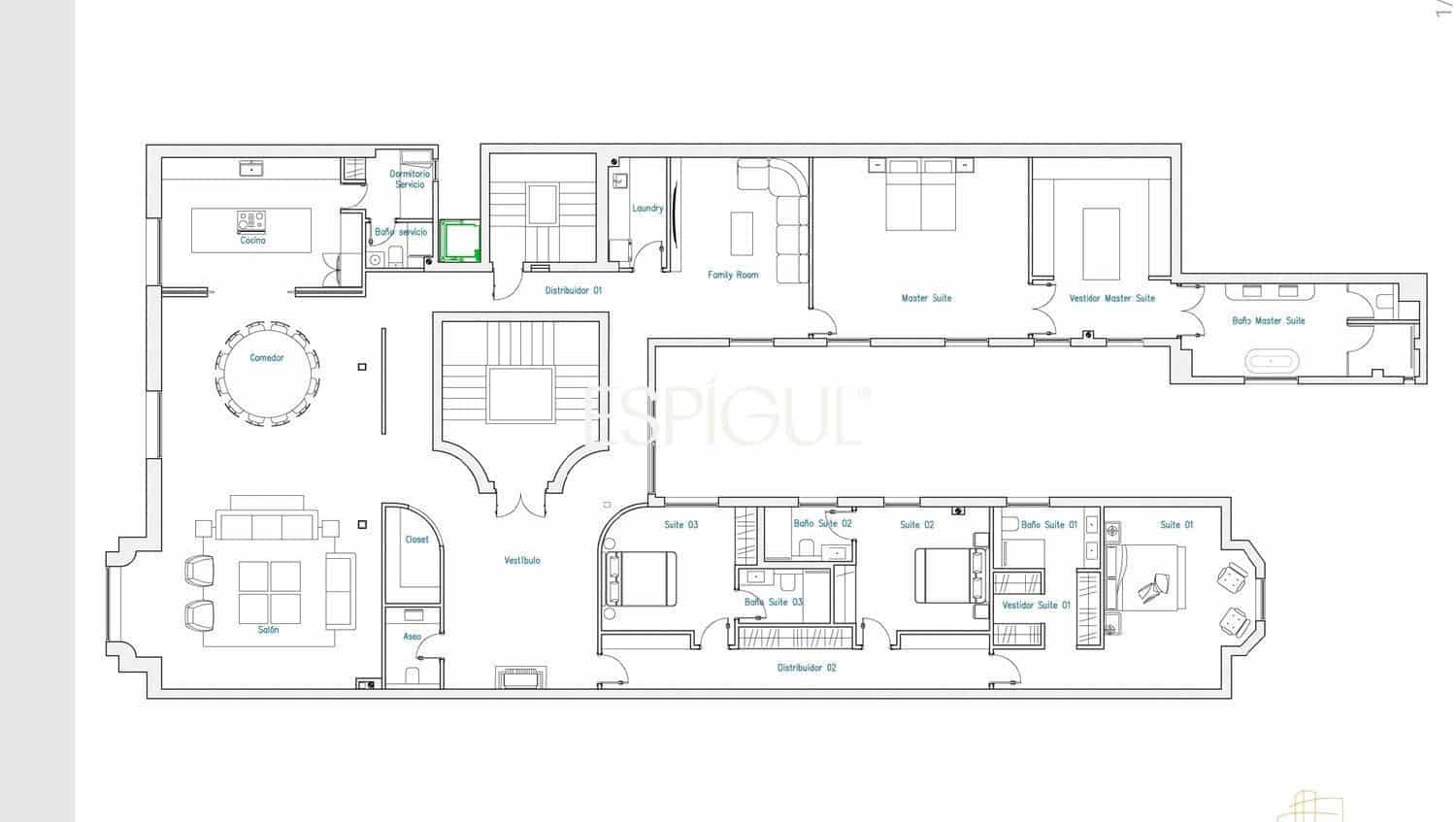 5 slaapkamer Flat te koop in Madrid stad met garage - € 7.900.000 (Ref: 10016230)