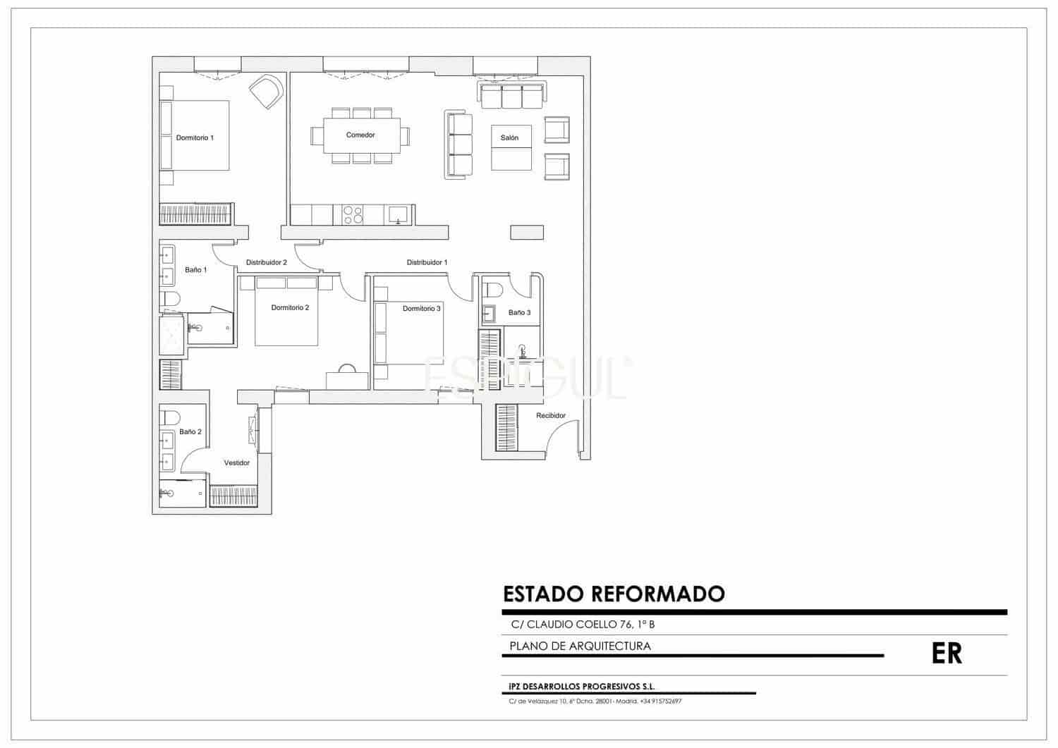 3 Zimmer Wohnung zu verkaufen in Madrid Stadt - 2.820.000 € (Ref: 10016234)