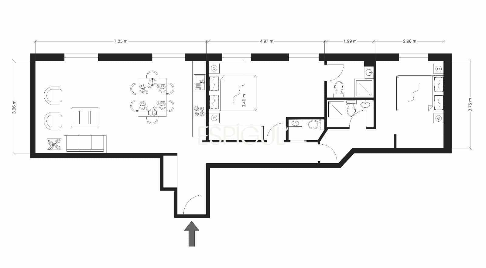 2 bedroom Flat for sale in Madrid city - € 1,175,000 (Ref: 10016281)
