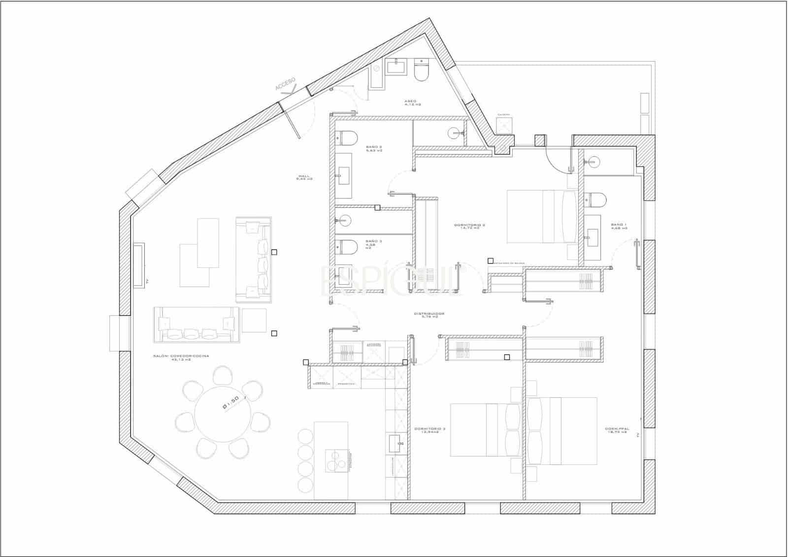 3 bedroom Flat for sale in Madrid city with garage - € 1,800,000 (Ref: 10016282)