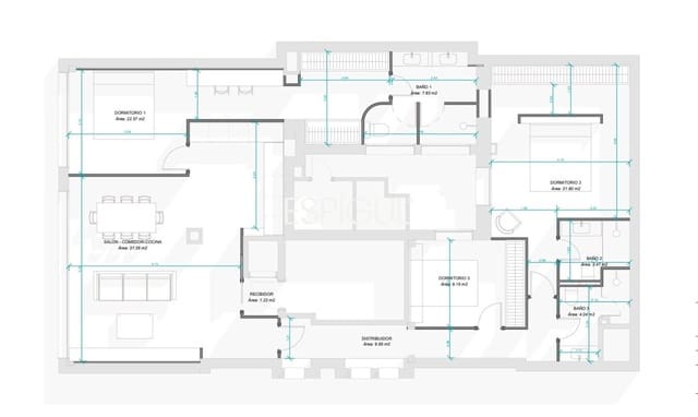 3 slaapkamer Flat te koop in Castellana, Madrid stad met zwembad - € 1.950.000 (Ref: 10016288)