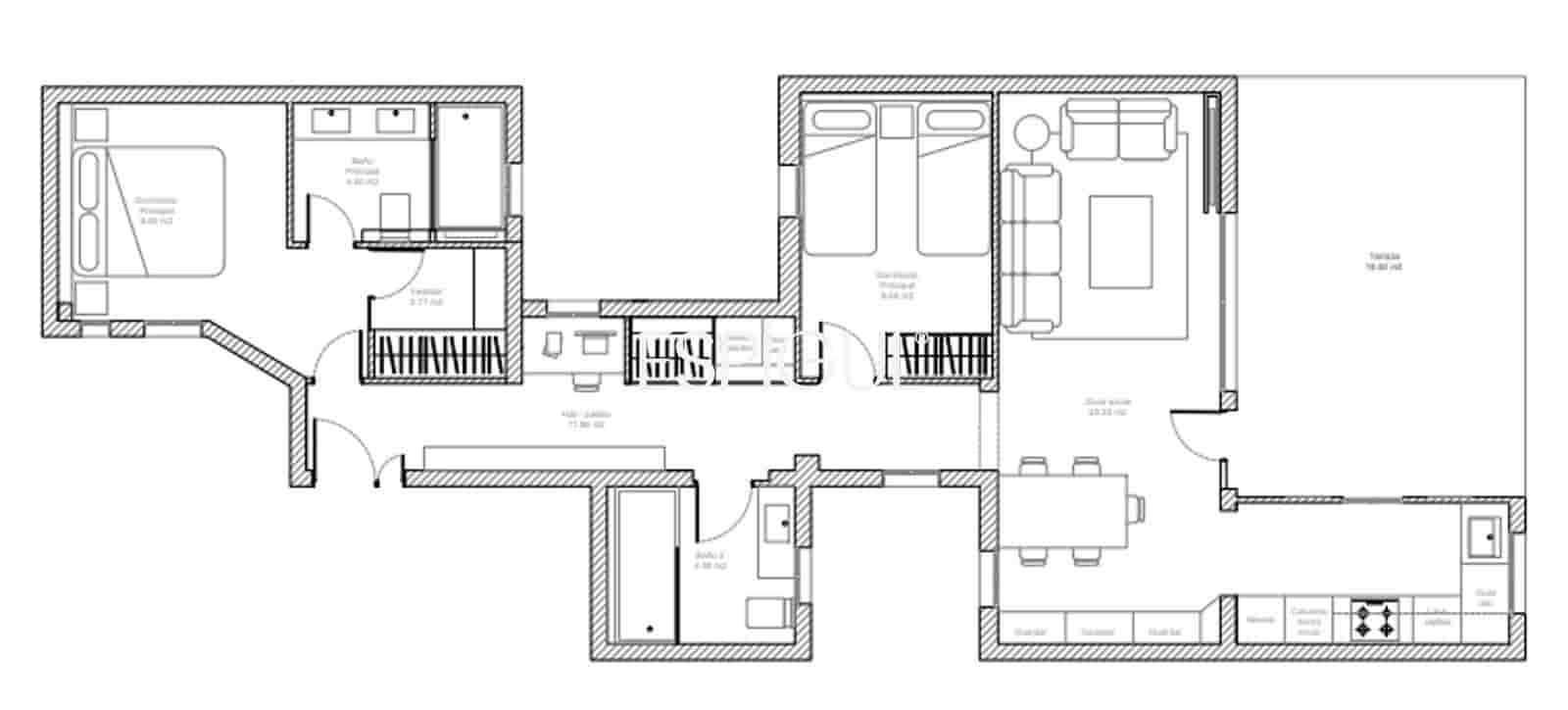 2 makuuhuone Kattohuoneisto myytävänä paikassa Madrid kaupunki - 1 750 000 € (Ref: 10033255)