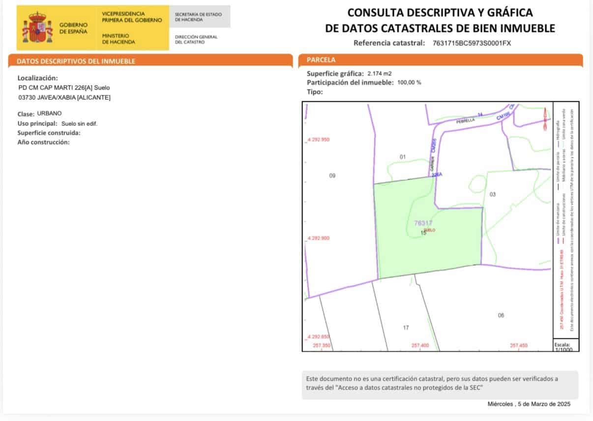 Area Edificabile in vendita in Javea / Xabia - 730.000 € (Rif: 10085028)