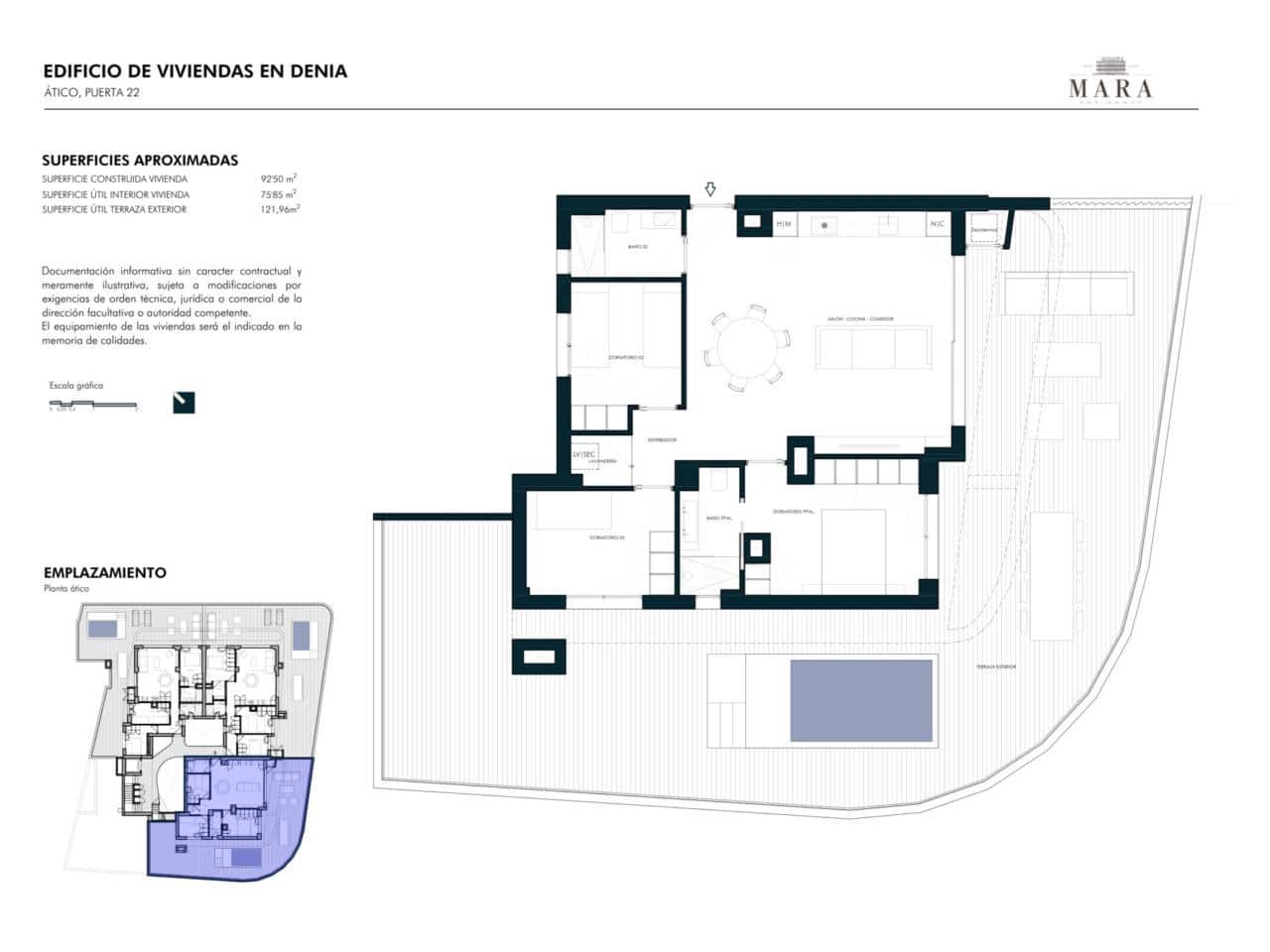 3 soverom Penthouse til salgs i Denia med svømmebasseng garasje - € 1 196 324 (Ref: 10158030)