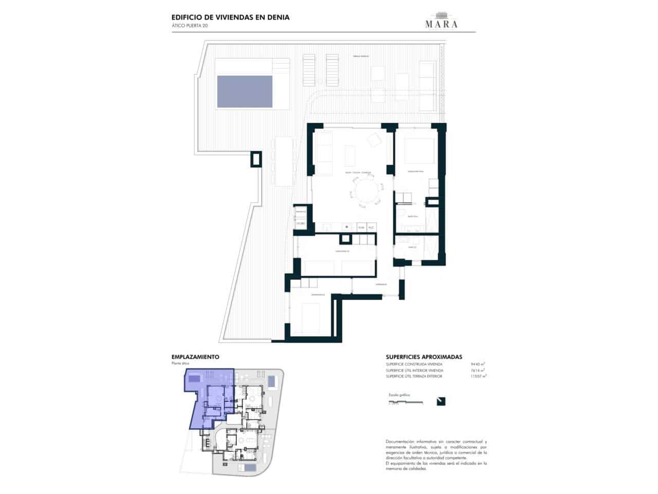 3 chambre Penthouse à vendre à Denia avec piscine garage - 1 252 619 € (Ref: 10158031)
