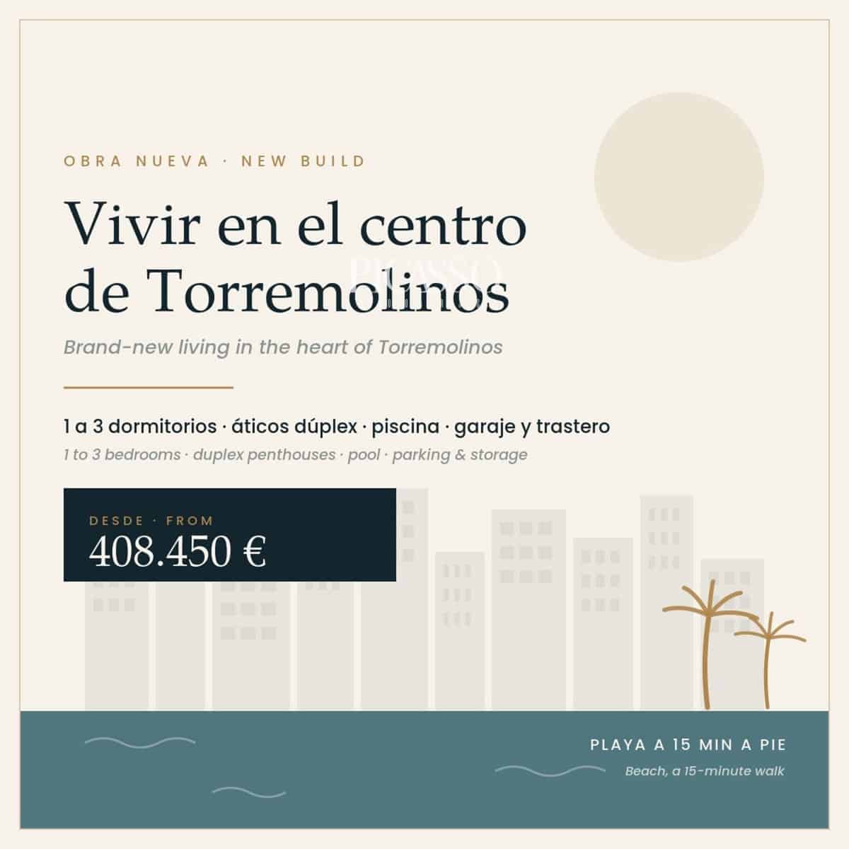 2 makuuhuone Asunto myytävänä paikassa Torremolinos mukana uima-altaan 
autotalli - 409 000 € (Ref: 10112088)