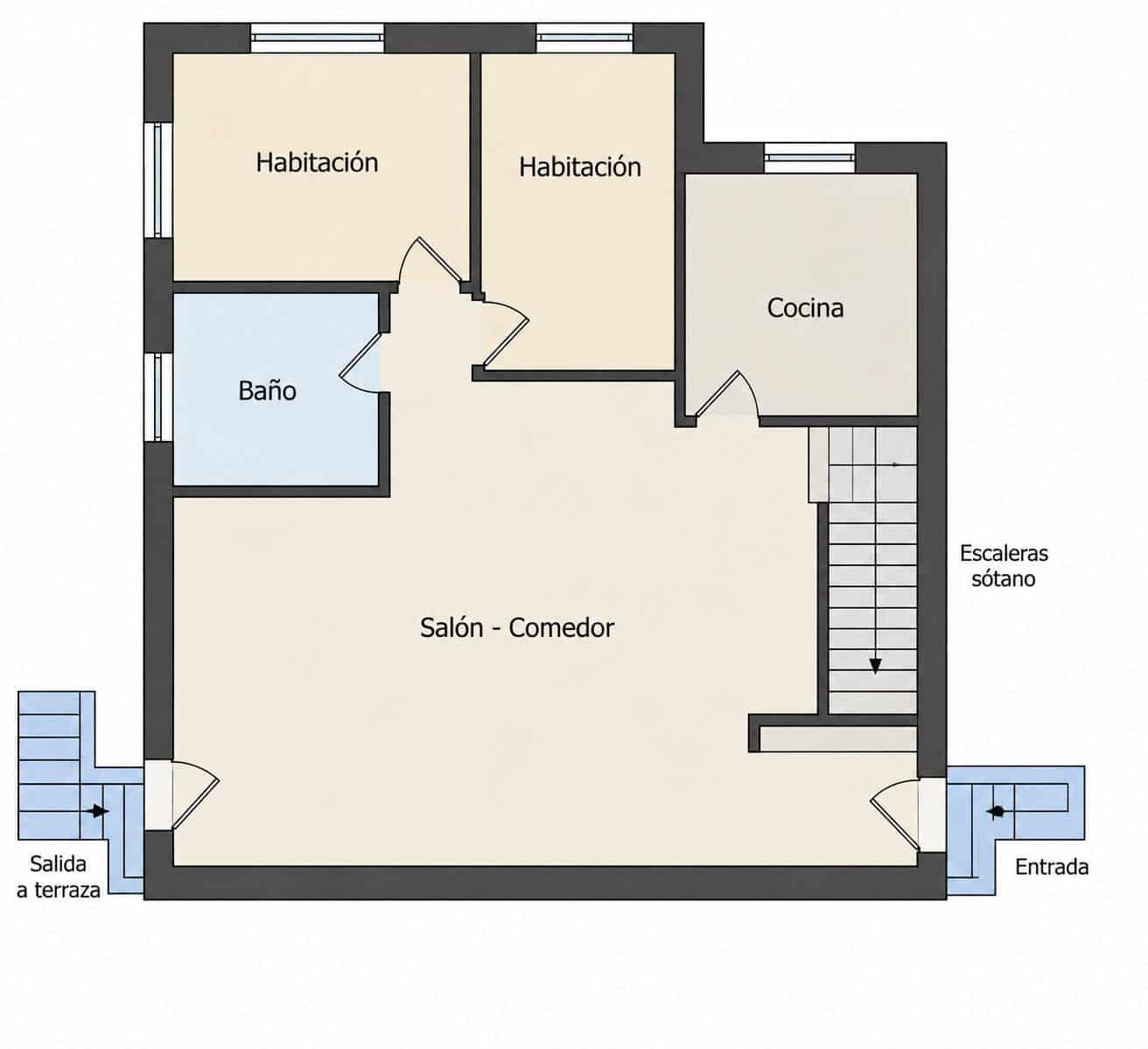 6 bedroom Terraced Villa for sale in L'Ampolla with pool garage - € 249,000 (Ref: 10041390)