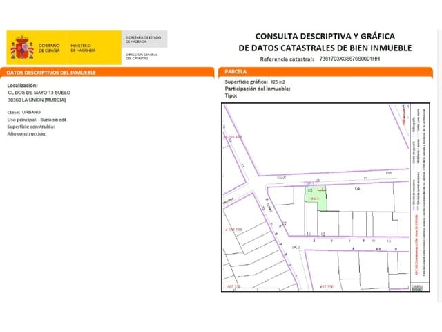 Byggegrund til salg i La Unión - € 40.000 (Ref: 10154926)