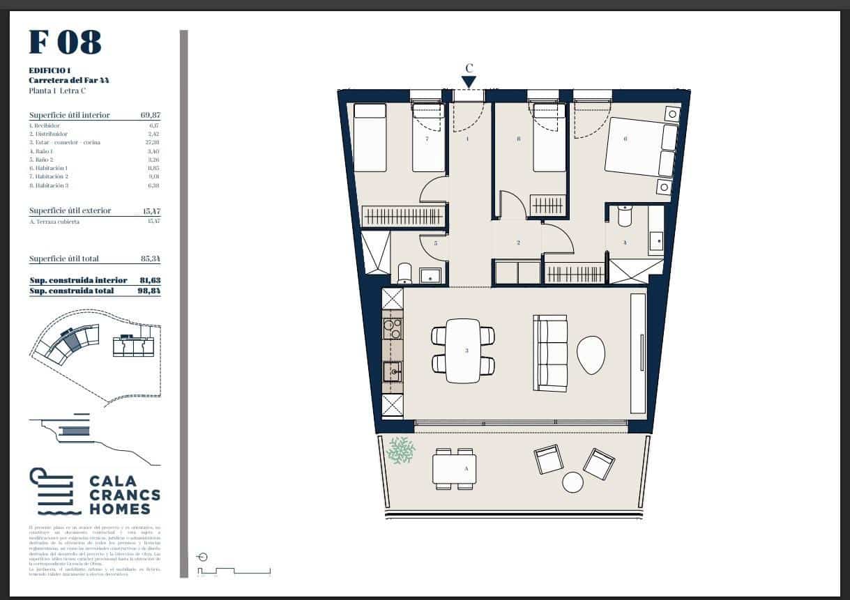 3 quarto Apartamento para venda em Salou com piscina - 470 000 € (Ref: 10091296)