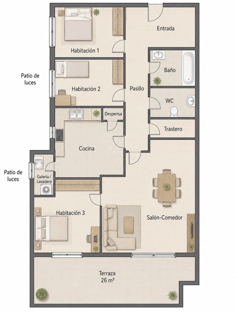 4 soveværelse Penthouse til salg i Alaquas med garage - € 359.000 (Ref: 10057555)