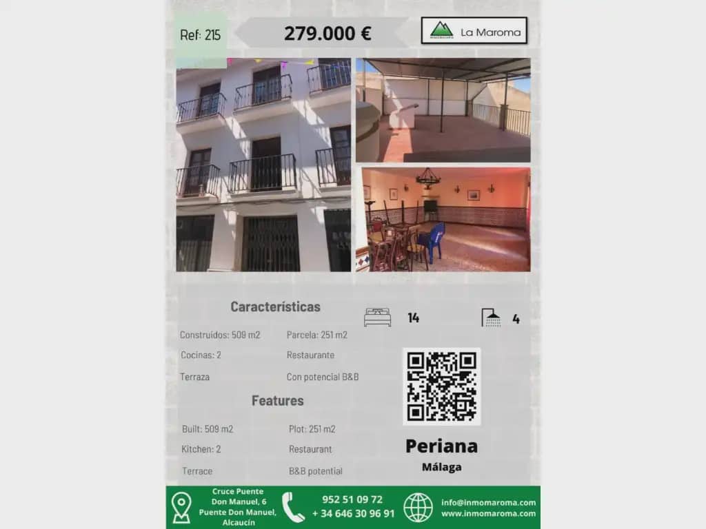 Kaupallinen myytävänä paikassa Periana - 279 000 € (Ref: 10078845)