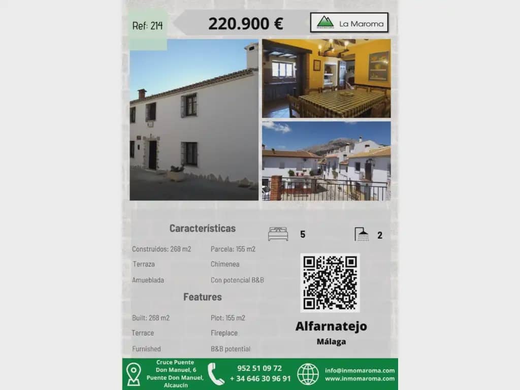 5 sypialnia Dom na sprzedaż w Alfarnatejo - 220 900 € (Ref: 10078859)