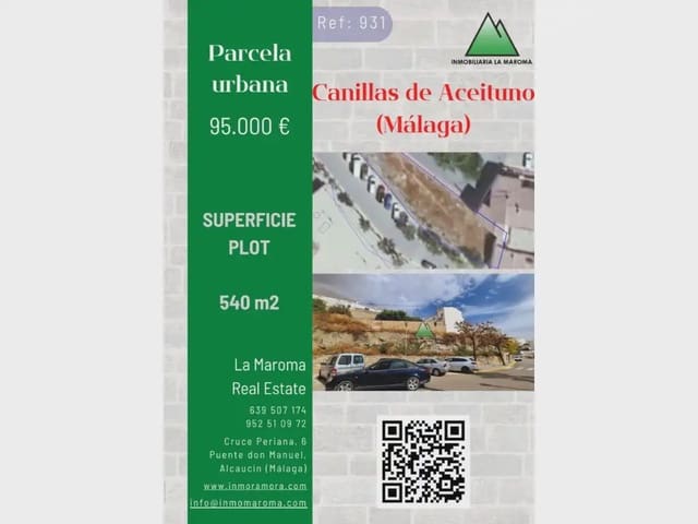 Bauplatz zu verkaufen in Canillas de Aceituno - 95.000 € (Ref: 10078869)