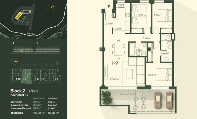 Apartamento de 3 habitaciones en El Faro de Calaburra - Chaparral, Mijas en venta con piscina garaje - 580.000 € (Ref: 10106559)