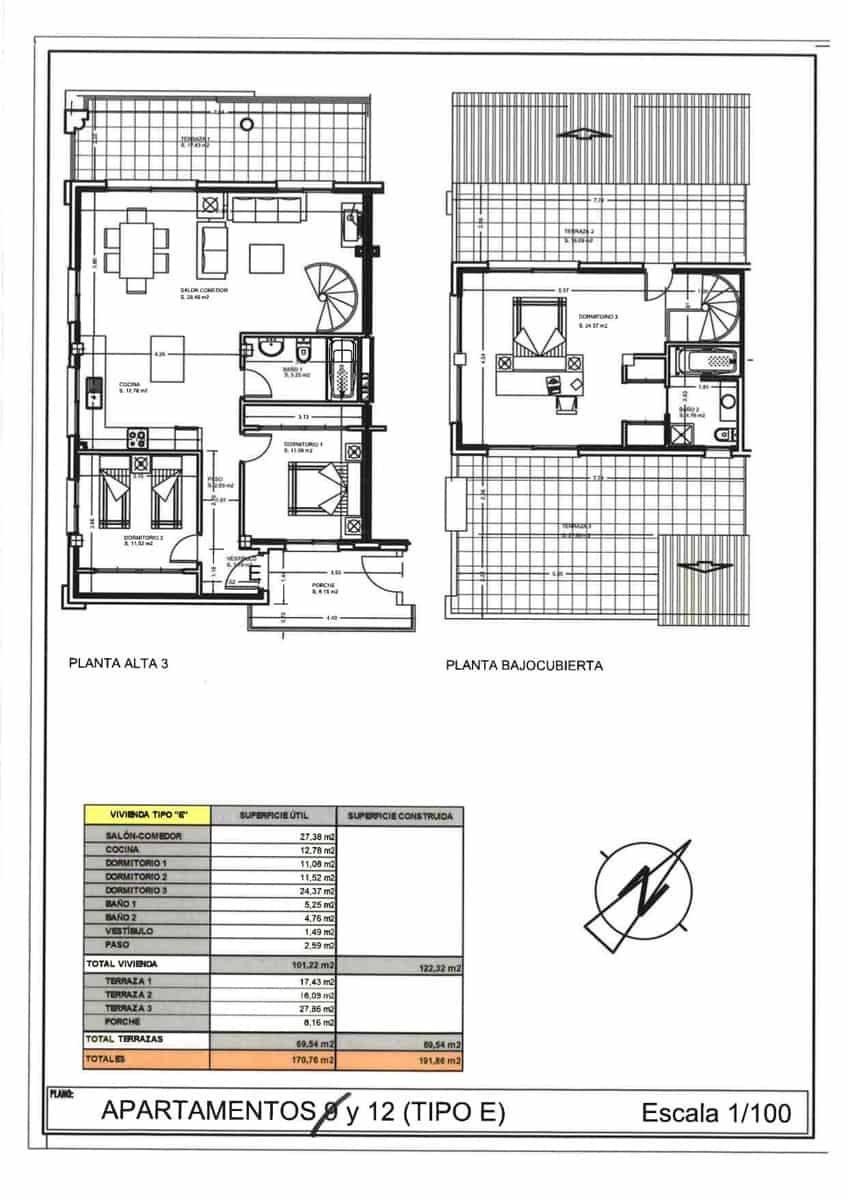 3 soveværelse Penthouse til salg i Monte Pego med swimmingpool garage - € 389.000 (Ref: 10140064)