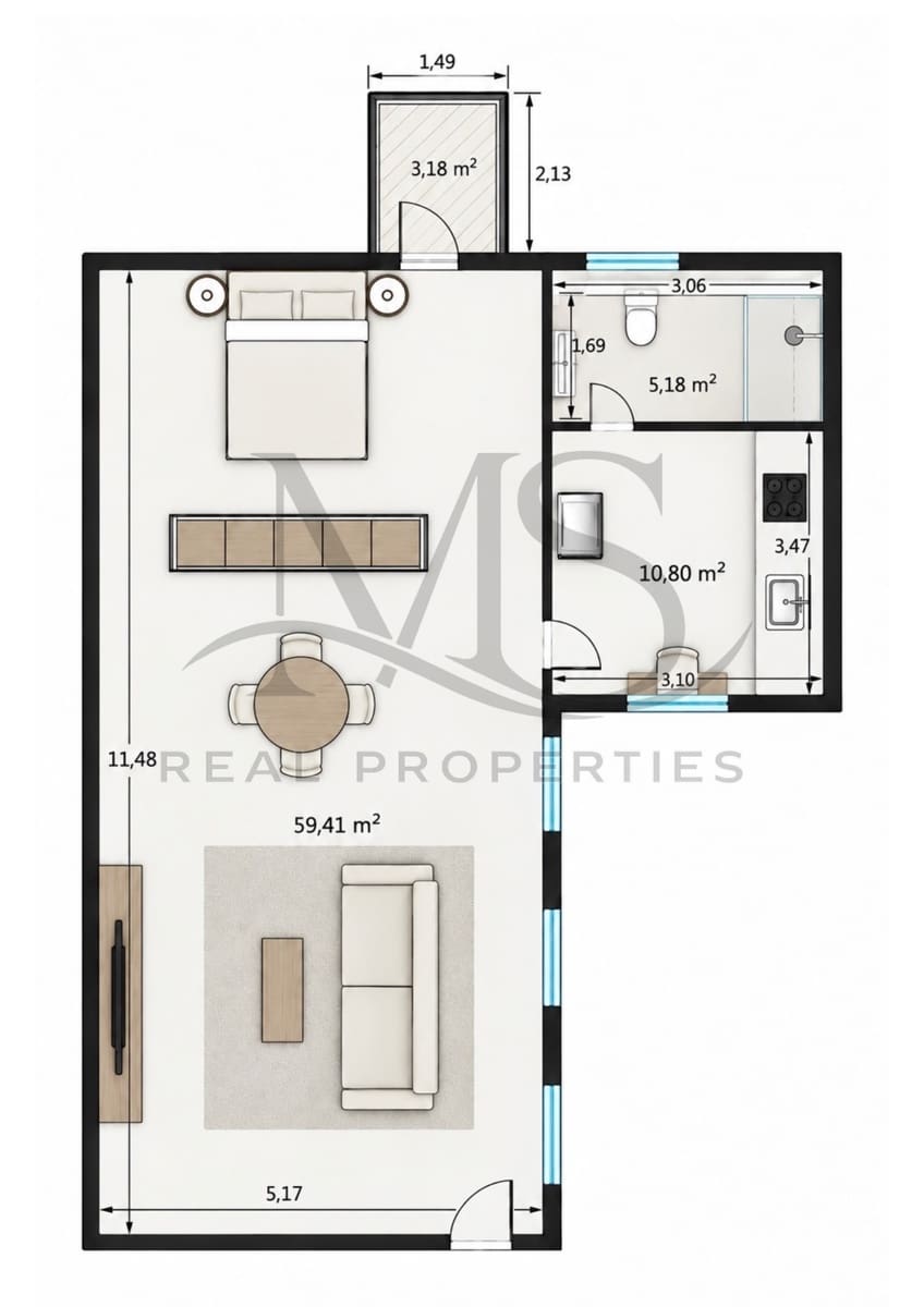 1 sovrum Lägenhet till salu i Barcelona stad - 500 000 € (Ref: 10113255)
