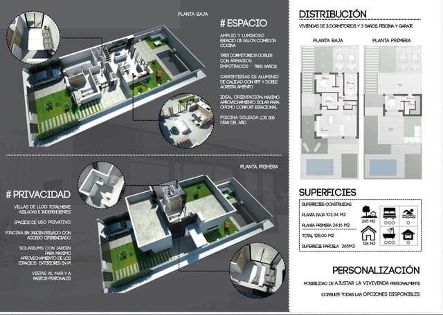 3 sovrum Villa till salu i Los Alcázares med pool - 475 000 € (Ref: 10160764)