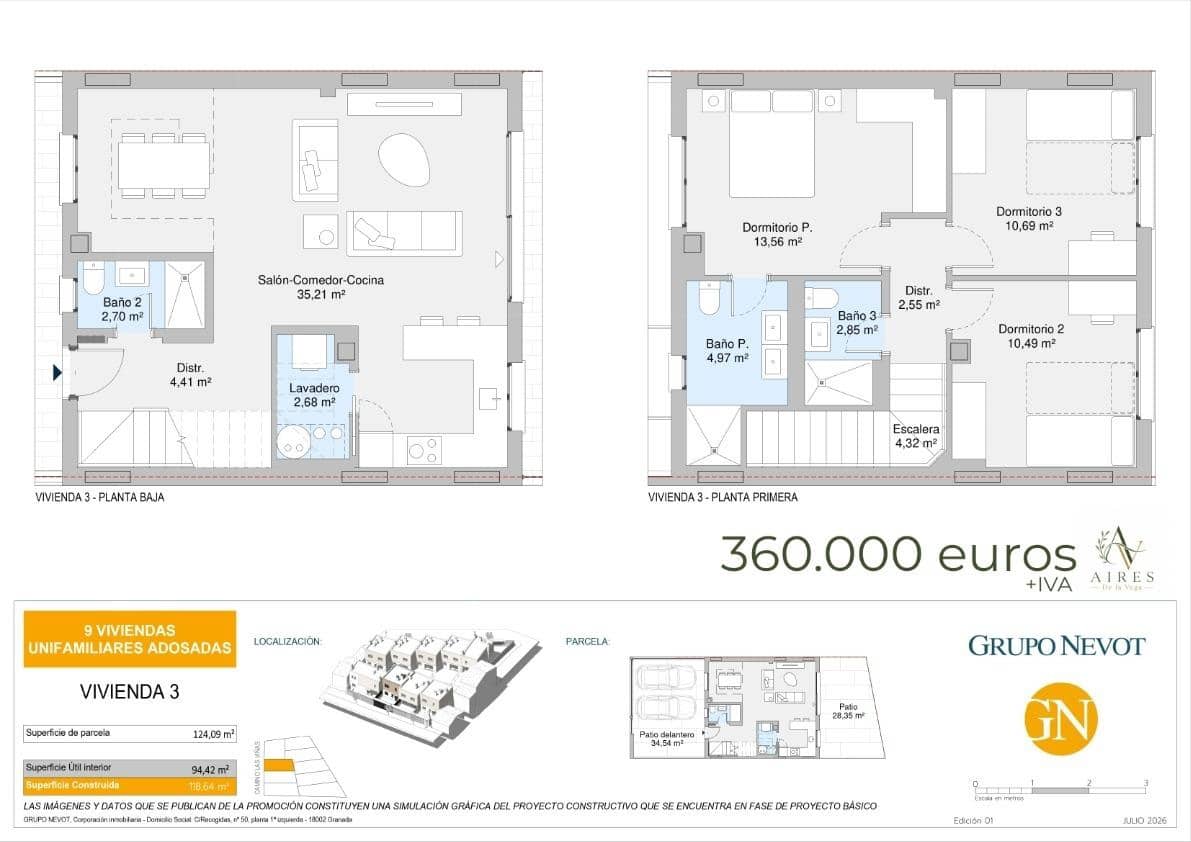 3 slaapkamer Rijtjeshuis te koop in Cullar Vega - € 360.000 (Ref: 10171992)