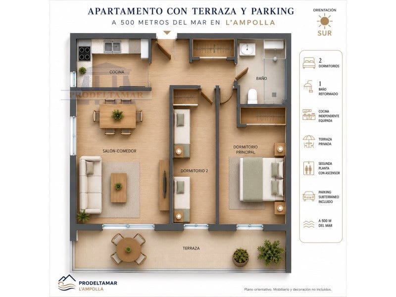 2 Zimmer Apartment zu verkaufen in L'Ampolla mit Garage - 170.000 € (Ref: 9907499)