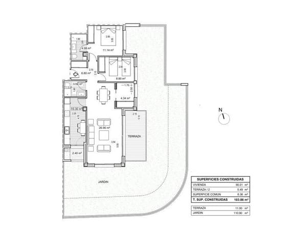 3 soveværelse Lejlighed til salg i Arenal, Javea / Xàbia med swimmingpool garage - € 490.000 (Ref: 9844184)