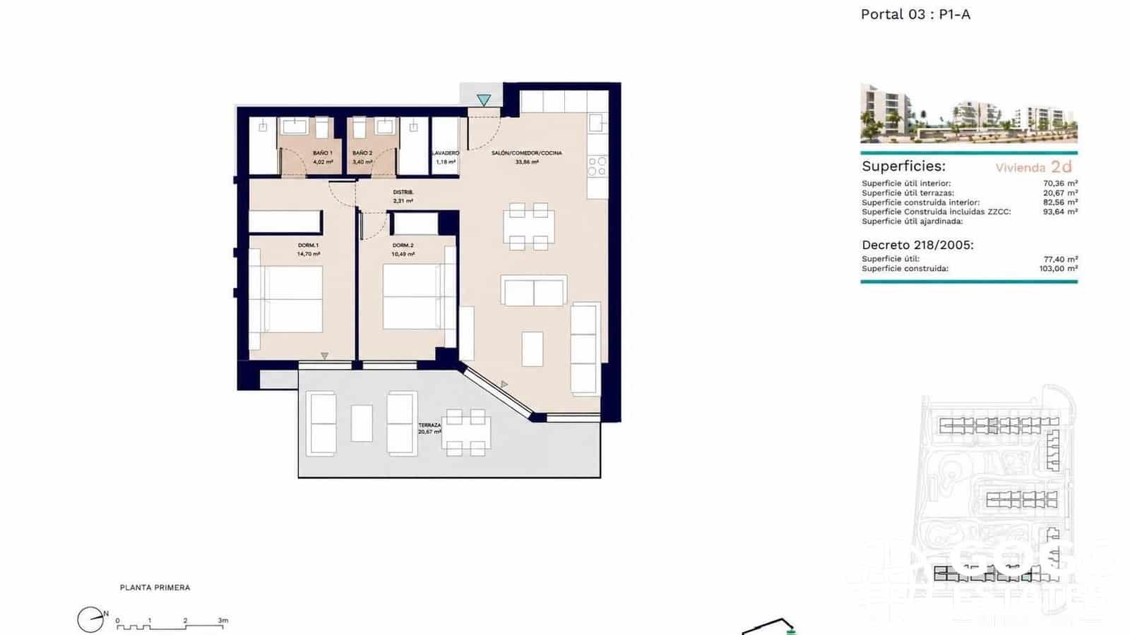 2 Zimmer Apartment zu verkaufen in Almerimar mit Pool Garage - 289.000 € (Ref: 10042605)