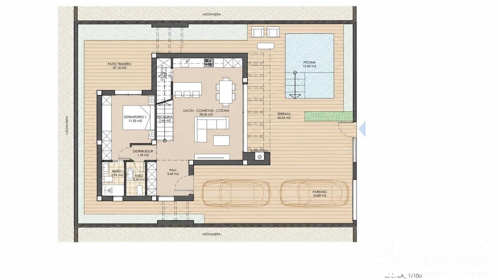 3 bedroom Villa for sale in San Juan de los Terreros with pool - € 394,500 (Ref: 10042609)