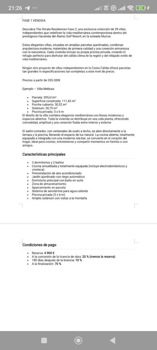 Chalet de 3 habitaciones en Hacienda del Alamo en venta - 335.000 € (Ref: 9533650)