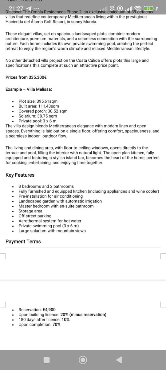 Chalet de 3 habitaciones en Hacienda del Alamo en venta - 335.000 € (Ref: 9533650)