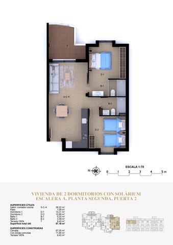2 slaapkamer Penthouse te koop in El Montgó, Dénia met zwembad garage - € 333.000 (Ref: 8635682)