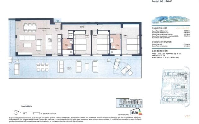 3 soverom Leilighet til salgs i Almerimar, El Ejido med svømmebasseng garasje - € 280 000 (Ref: 8921052)