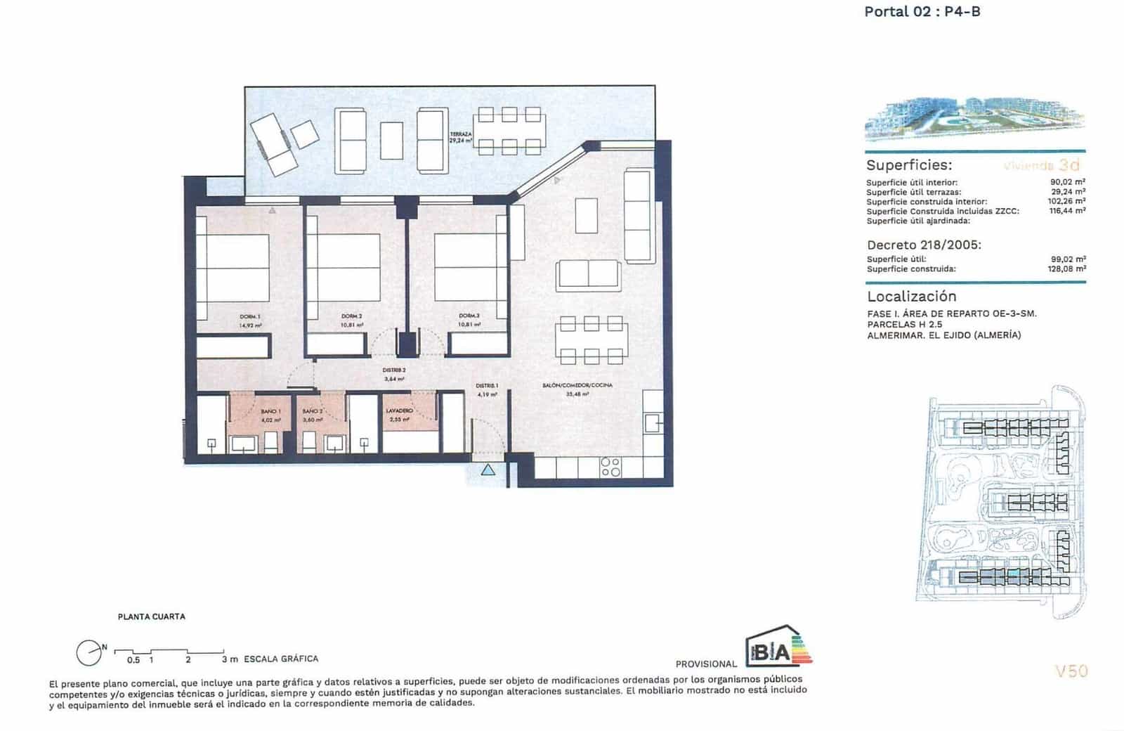 3 soverom Leilighet til salgs i Almerimar med svømmebasseng garasje - € 280 000 (Ref: 8921052)