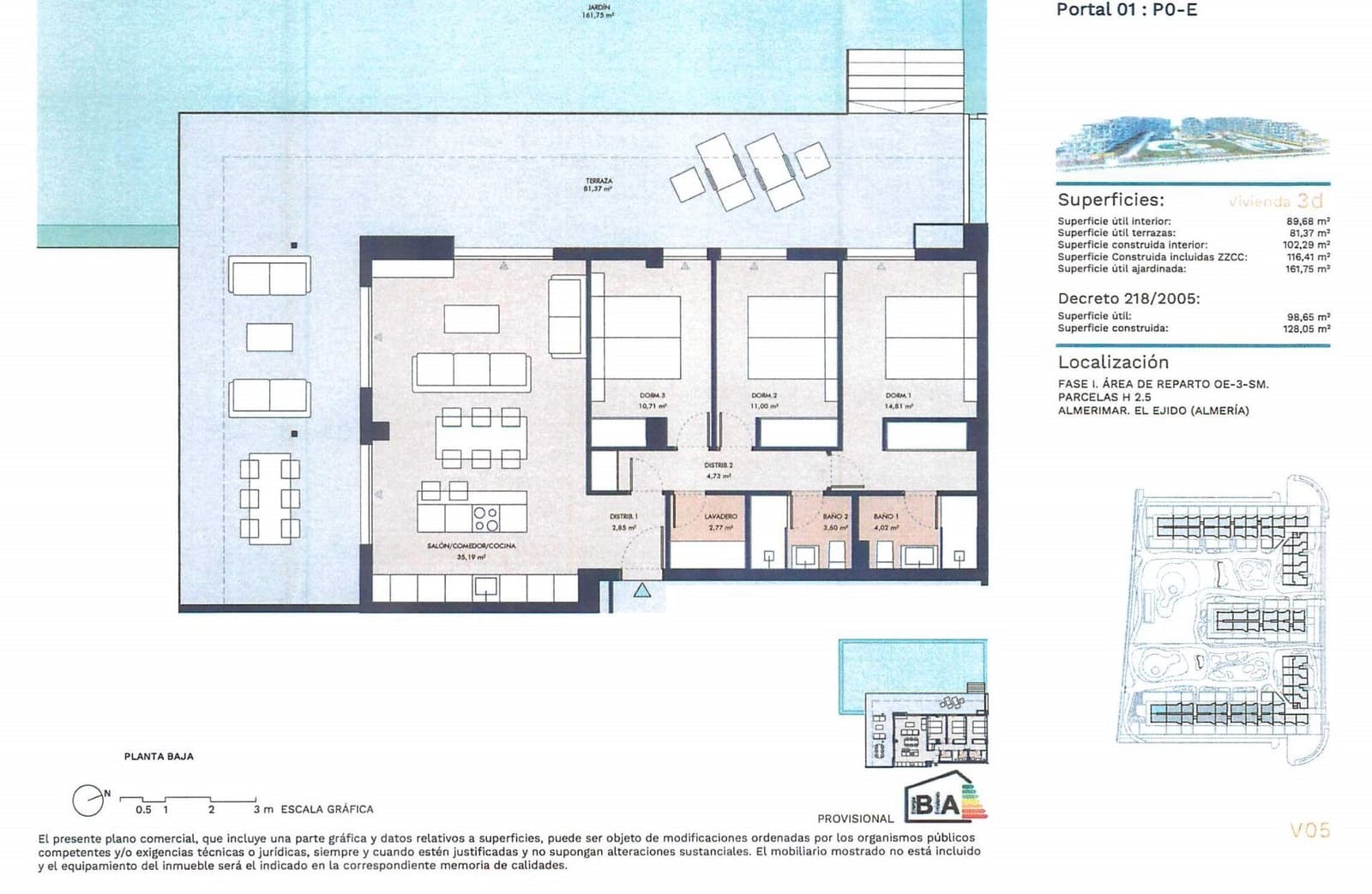 3 soverom Leilighet til salgs i Almerimar med svømmebasseng garasje - € 280 000 (Ref: 8921052)