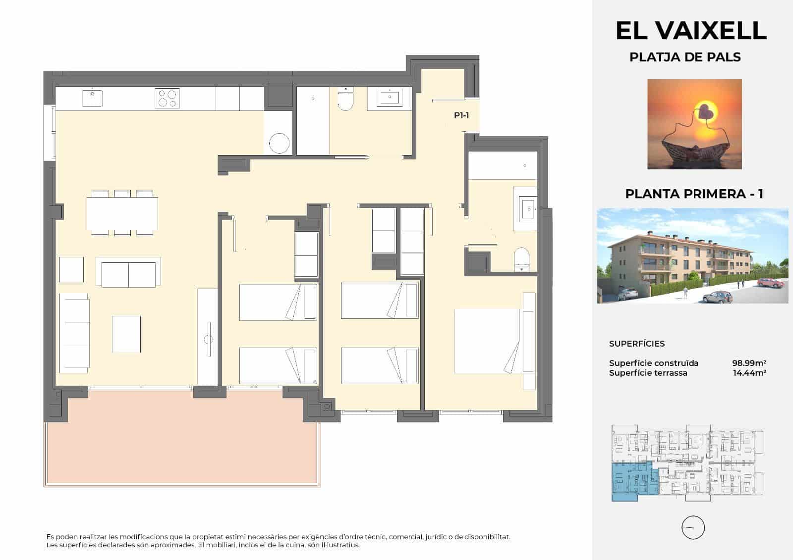 3 camera da letto Appartamento in vendita in Pals con piscina garage - 350.000 € (Rif: 8600453)