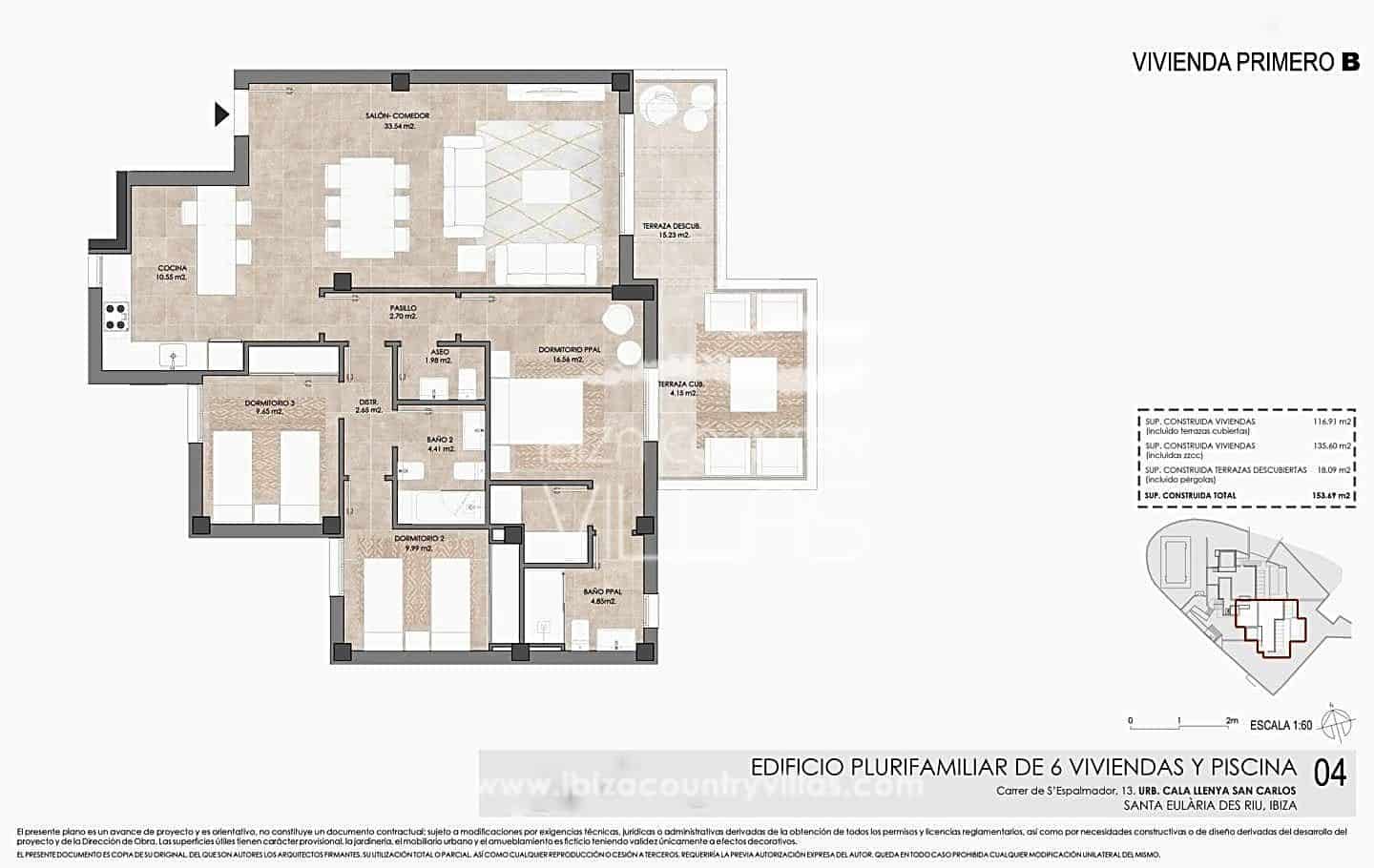 3 sypialnia Mieszkanie na sprzedaż w Santa Eulalia / Santa Eularia z basenem garażem - 900 000 € (Ref: 6941932)
