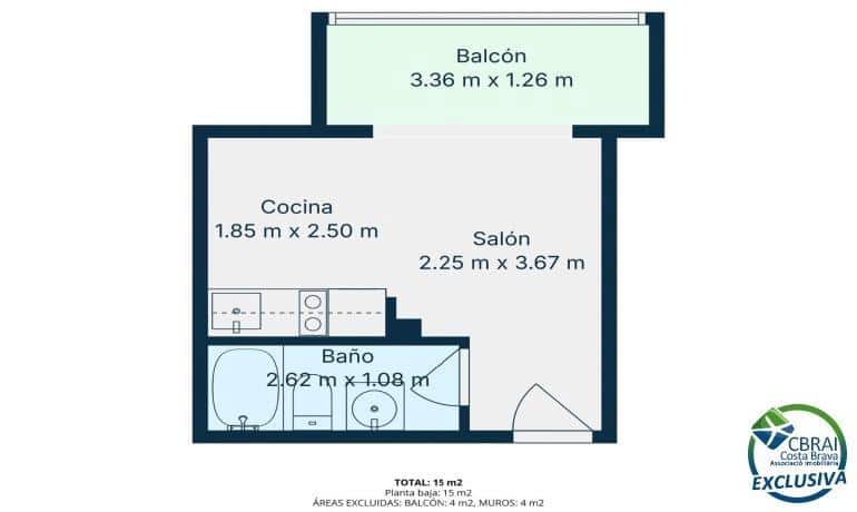 Apartment for sale in Empuriabrava with pool - € 69,000 (Ref: 9403314)