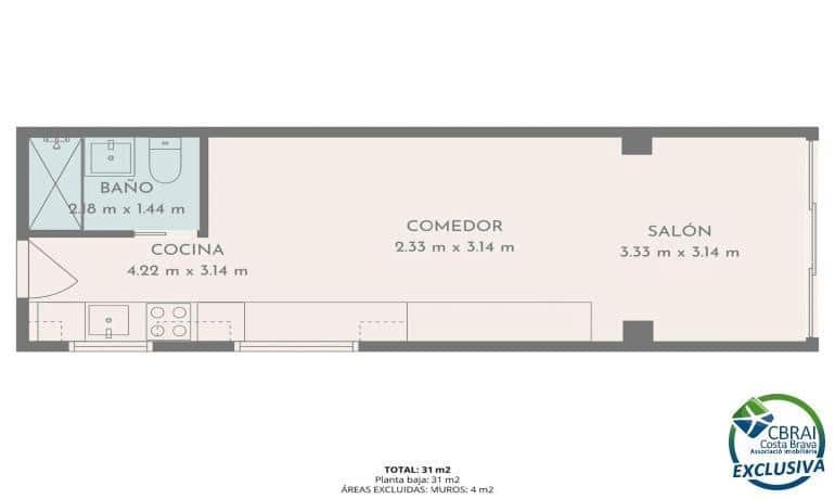 Studio til salg i Roses - € 161.000 (Ref: 9701572)