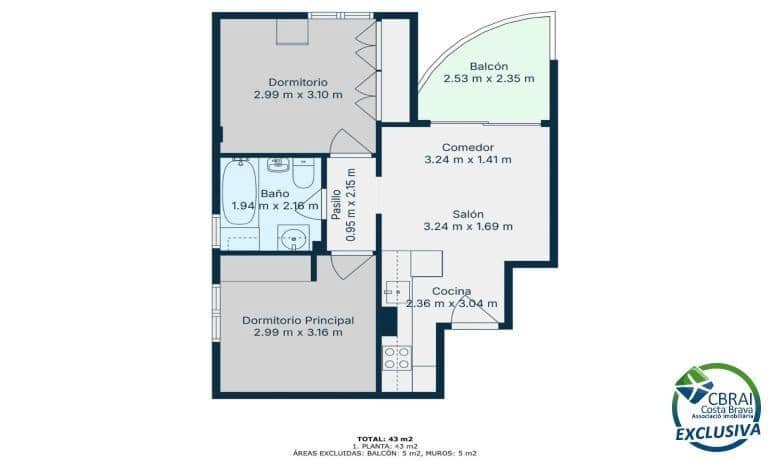 Apartamento de 2 habitaciones en Roses en venta - 175.000 € (Ref: 9711909)
