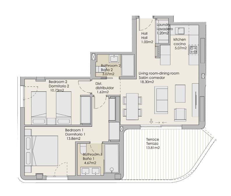 2 soveværelse Lejlighed til salg i Torre del Mar med swimmingpool - € 330.000 (Ref: 8594929)