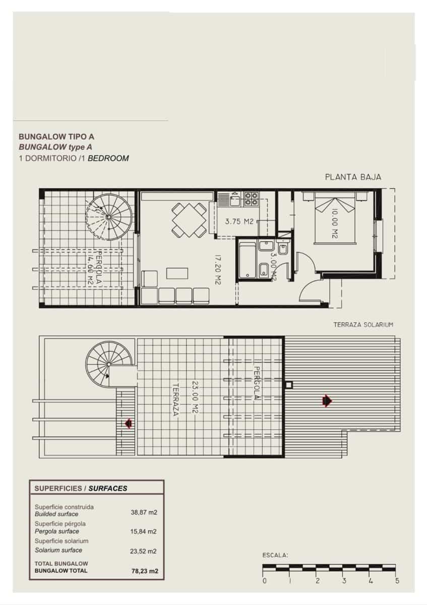 1 slaapkamer Bungalow te koop in Calpe / Calp met zwembad garage - € 175.000 (Ref: 7821019)